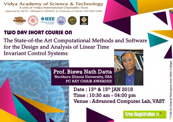 EEE Dept organises training programme by Prof. Biswa Nath Datta of Northern Illinois University