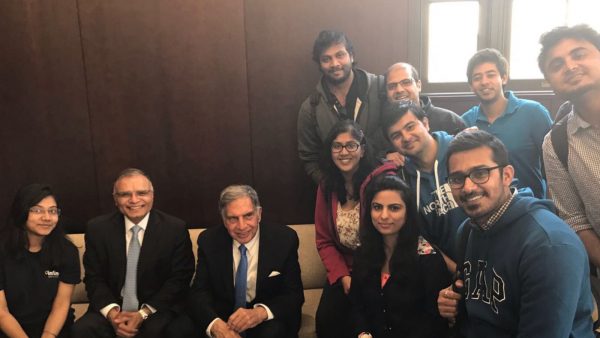 Vidya alumna with Ratan Tata at Carnegie Mellon University, Pittsburgh