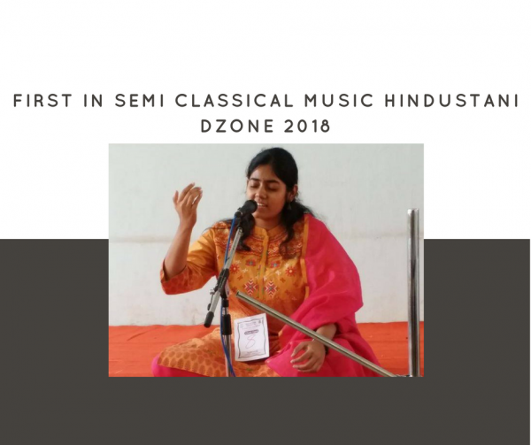 ECE student secures first prize in Semi-Classical Music (Hindustani) in D Zone competitions