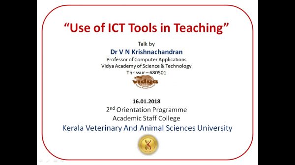 MCA HoD talks on ICT Tools in teaching at KVASU