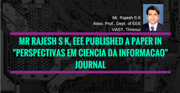 A research paper by Rajesh S K, Asso. Prof. of EEE