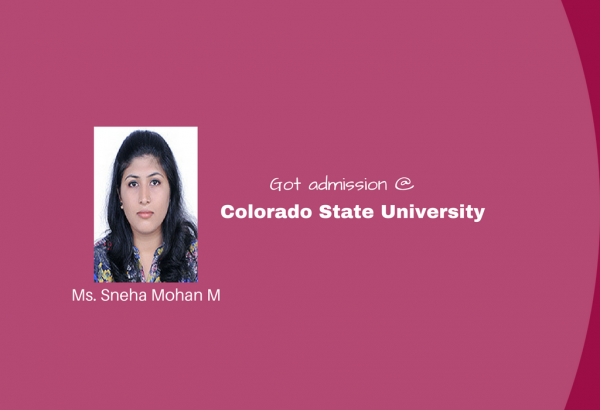 B Tech (ECE) alumna joins Colorado State University, USA, for higher studies