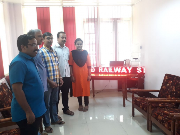 ECE Dept team demonstrates a product before officials of Commercial Division, Indian Railways