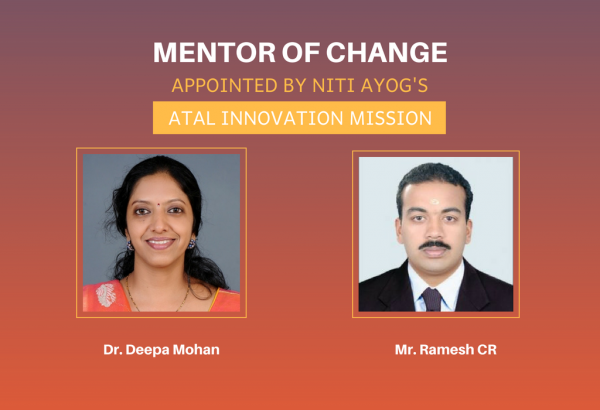 Vidya faculty members selected as Mentors of Change under Atal Innovation Mission