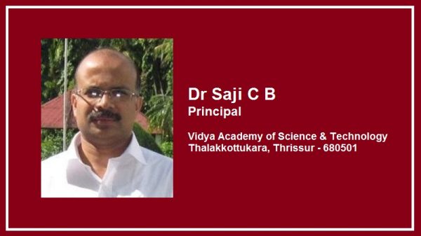 Dr Saji C B takes over as Principal of Vidya