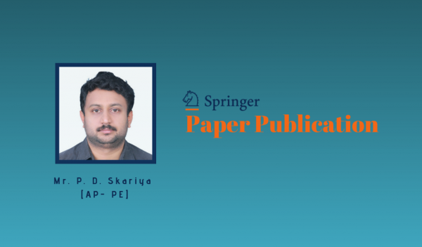 Research paper by PE faculty in Springer journal