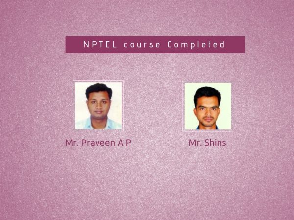 ME faculty members complete NPTEL courses with Elite Certificates