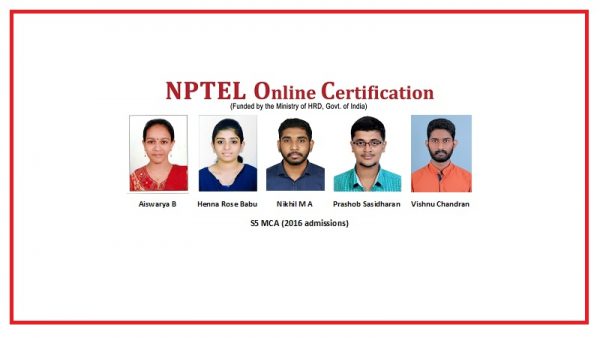 Five MCA students secure NPTEL certification