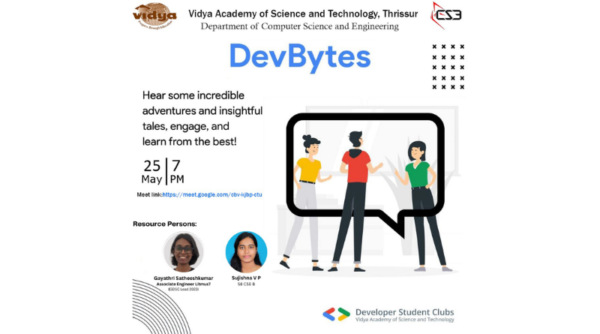 CSE Dept conducts ‘DEVBYTES by Google Developer Students Club’ for B.Tech CSE students