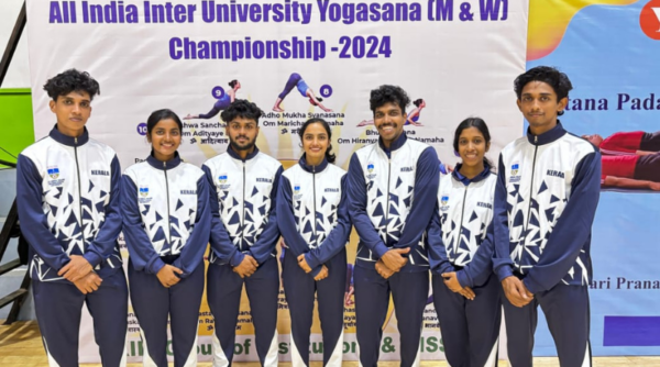 Vidya students represent APJ Abdul Kalam Technological University Yoga team in All India Inter University championship