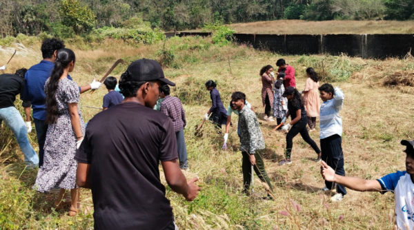 NSS Volunteers undertake Herbal Garden Cleaning at Velur Panchayath  