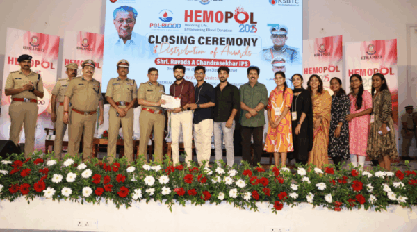Kerala Police Pol-Blood Project honours Vidya NSS with first place under Rudhirasena (2024–25)