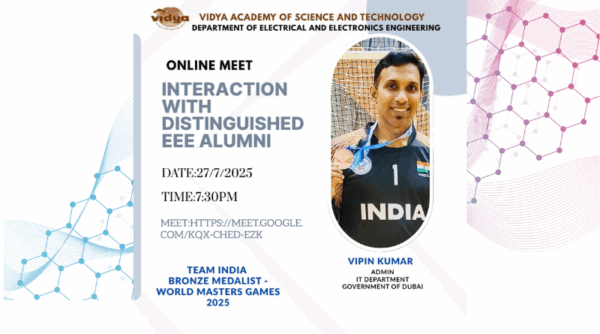 EEE Dept Alumni Connect : An inspiring interaction with Bronze Medalist, Mr. Vipin Kumar