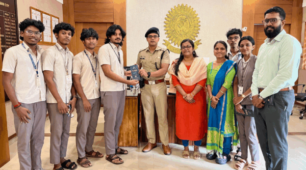 Thrissur City Police Commissioner Mr R. Ilango IPS inspires young engineers to rise as heroes at the VYVIDH 2025 Website and Brochure Launch