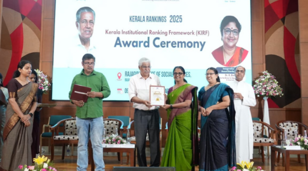 Vidya receives KIRF 2025 certificate, ranking 29th among all engineering colleges and 16th among self-financing colleges in Kerala
