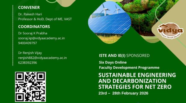 ME Dept conducts FDP on ‘Sustainable Engineering and Decarbonization Strategies for Net Zero’