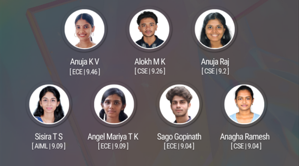 Top performers of Vidya achieve SGPA 9 and above in S5 examination