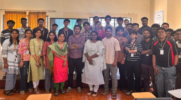 VSEC student volunteer exhibits his competence and confidence in his role as a resource person