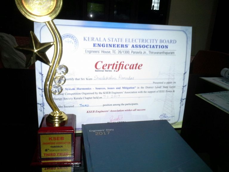 3rd Prize In KSEB Seminar Presentation News Events