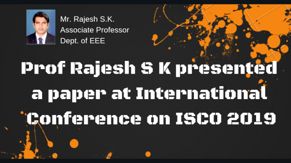 EEE faculty member presents paper in an international conference at Karpagam College of Engineering