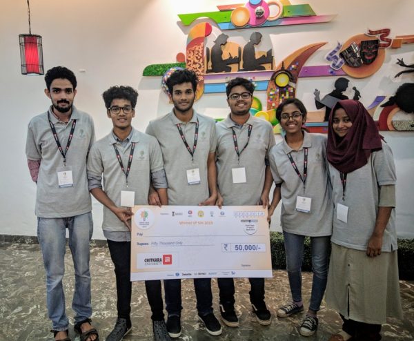 A team of CSE students wins first prize in AICTE Smart India Hackathon 2019