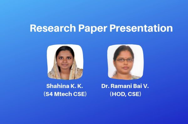 M Tech (CSE) student presents research paper in international conference