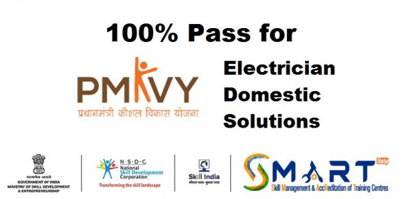 100% pass for PMKVY course on Electrician Domestic Solutions