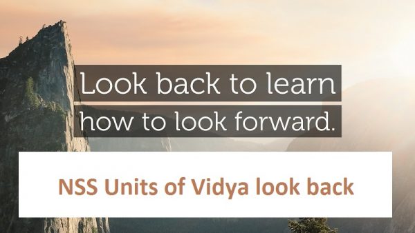 Journey of Vidya's NSS units from 2017 to 2019