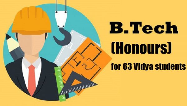 63 students of Vidya qualify for B Tech (Honours) Degree