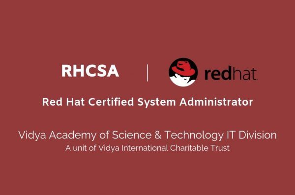 22 students of Vidya get certified as Red Hat Certified System Administrator