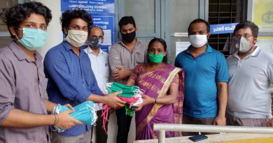 Vidya Engineering College makes and supplies masks to Puthukkad Panchayath