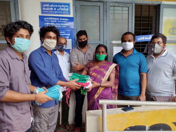 Vidya Engineering College makes and supplies masks to Puthukkad Panchayath