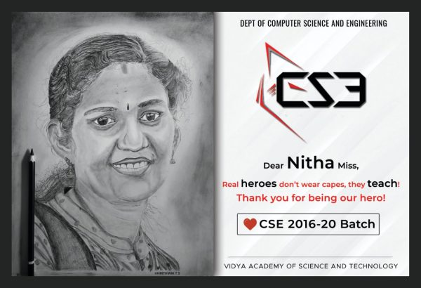 Students organise e-farewll to Ms Nitha K P