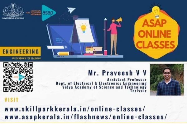 EEE faculty member delivers the second online class under ASAP/KTU