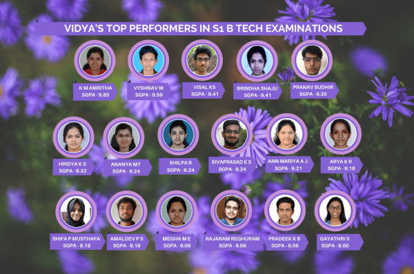 Vidya’s top performers in S1 B Tech examinations