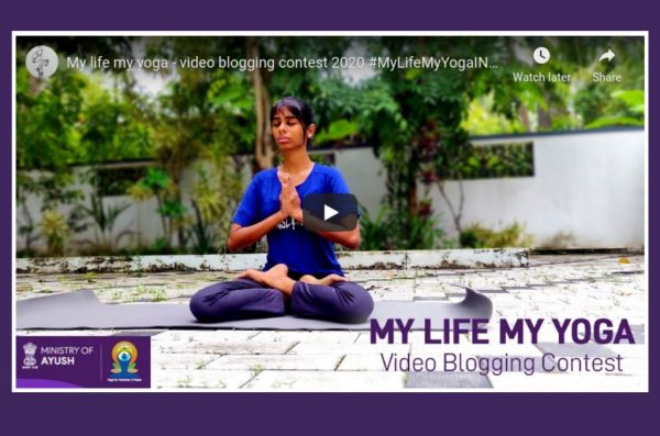 Vidya alumna participates in MyLifeMyYoga Video Contest