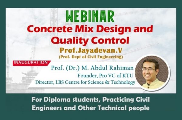 CE Dept conducts webinar on "Concrete Mix Design and Quality Control"