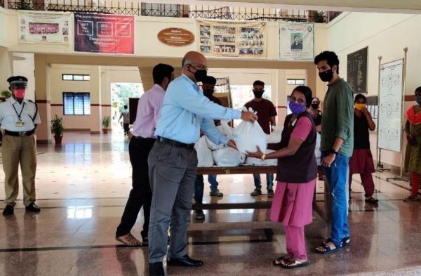 ME Dept students celebrate Onam by distributing food kits
