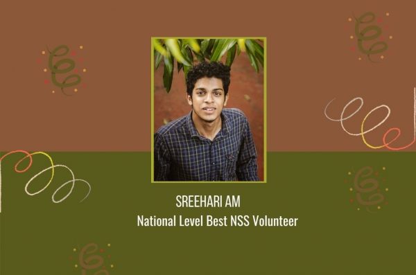 Vidya NSS volunteer conferred "National Level Best NSS Volunteer" award