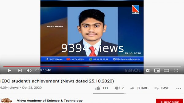 Vidya YouTube Channel: Video clicks almost 10000 views in three days!