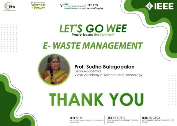 Dean-Academics delivers a talk on e-waste management