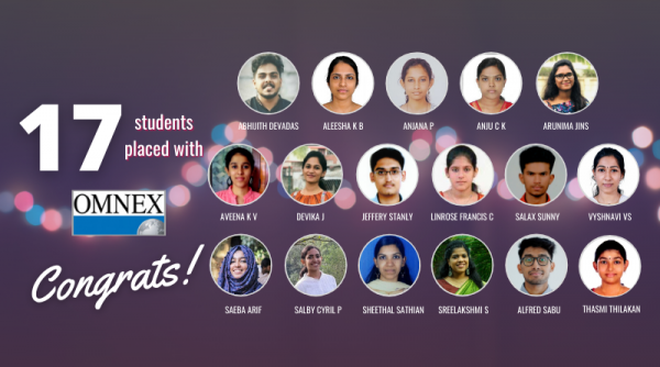 Vidya's 17 B Tech students placed with Omnex