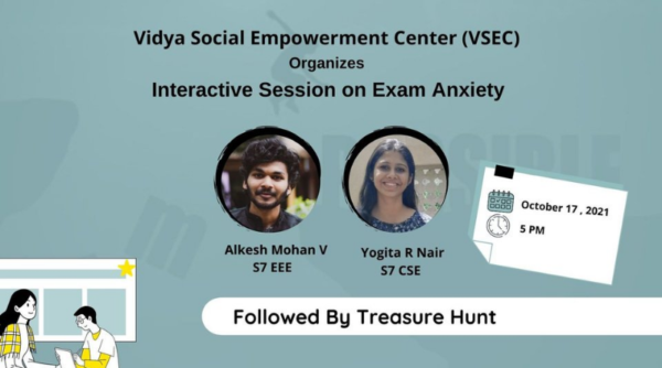 VSEC's interactive session for school students on "Exam Anxiety”