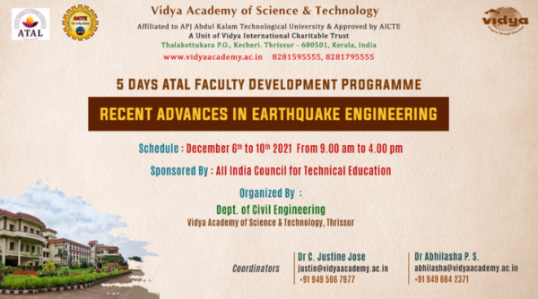 ATAL funded FDP on earthquake engineering concludes