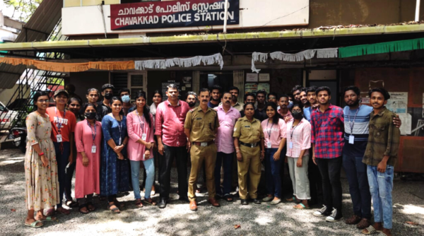 NSS volunteers render their service in cleaning the Police Station