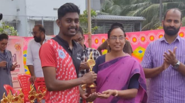 CE student bags first place in archery in district level Keralotsavam