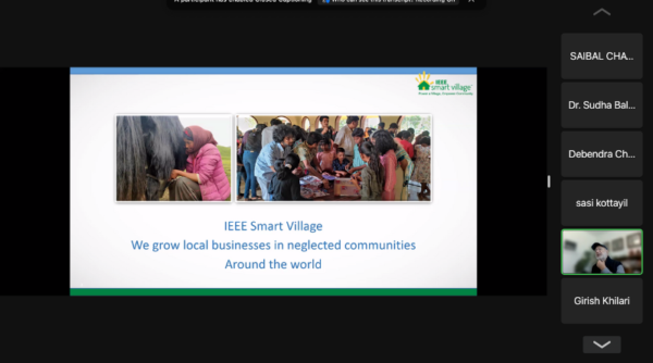 Dean, Vidya staff members and students attend the webinar hosted by IEEE Smart Village South Asia WG