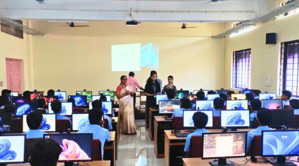 AIML Dept conducts workshop on “Tales in Tech: Unleashing Creativity with AI tools” for school students