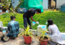 NSS volunteers carry out beautification work of Primary Health Centre, Velur