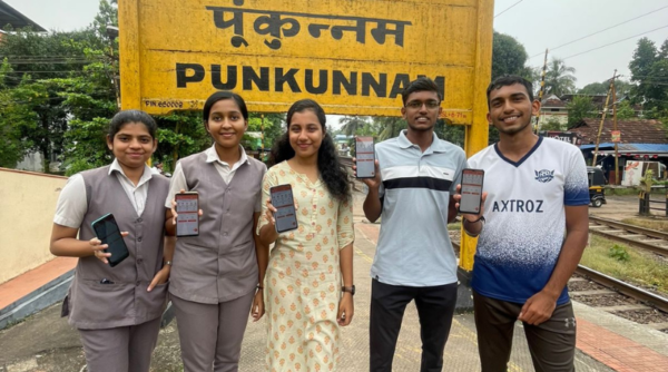 NSS conducts UTS APP awareness campaign at Punkunnam Railway Station